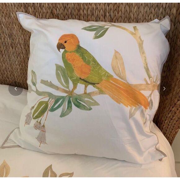 Anthropologie Shelley Hesse Pillow Sham Bundle of 3 Birds‎ Nature Watercolor
